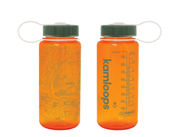 Orange Topographic Water Bottle 2