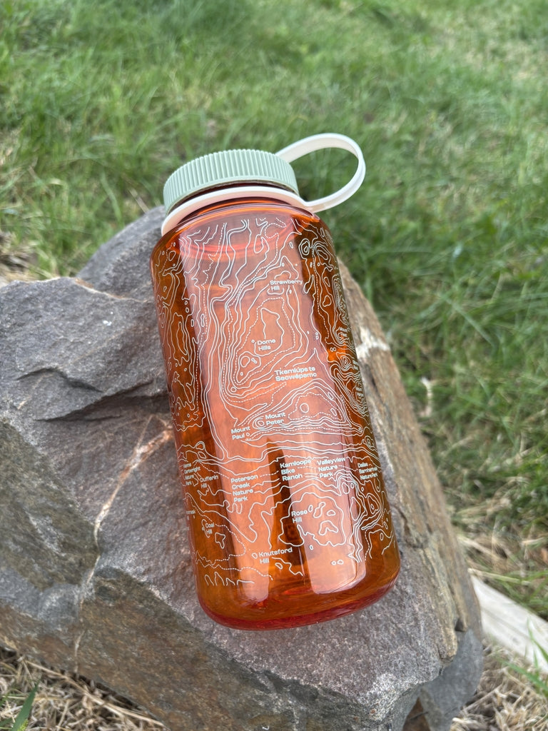 Orange Topographic Water Bottle 2